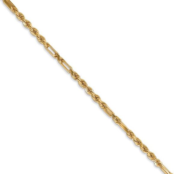 2.5mm 14k Yellow Gold Diamond Cut Milano Rope Chain Necklace 16in